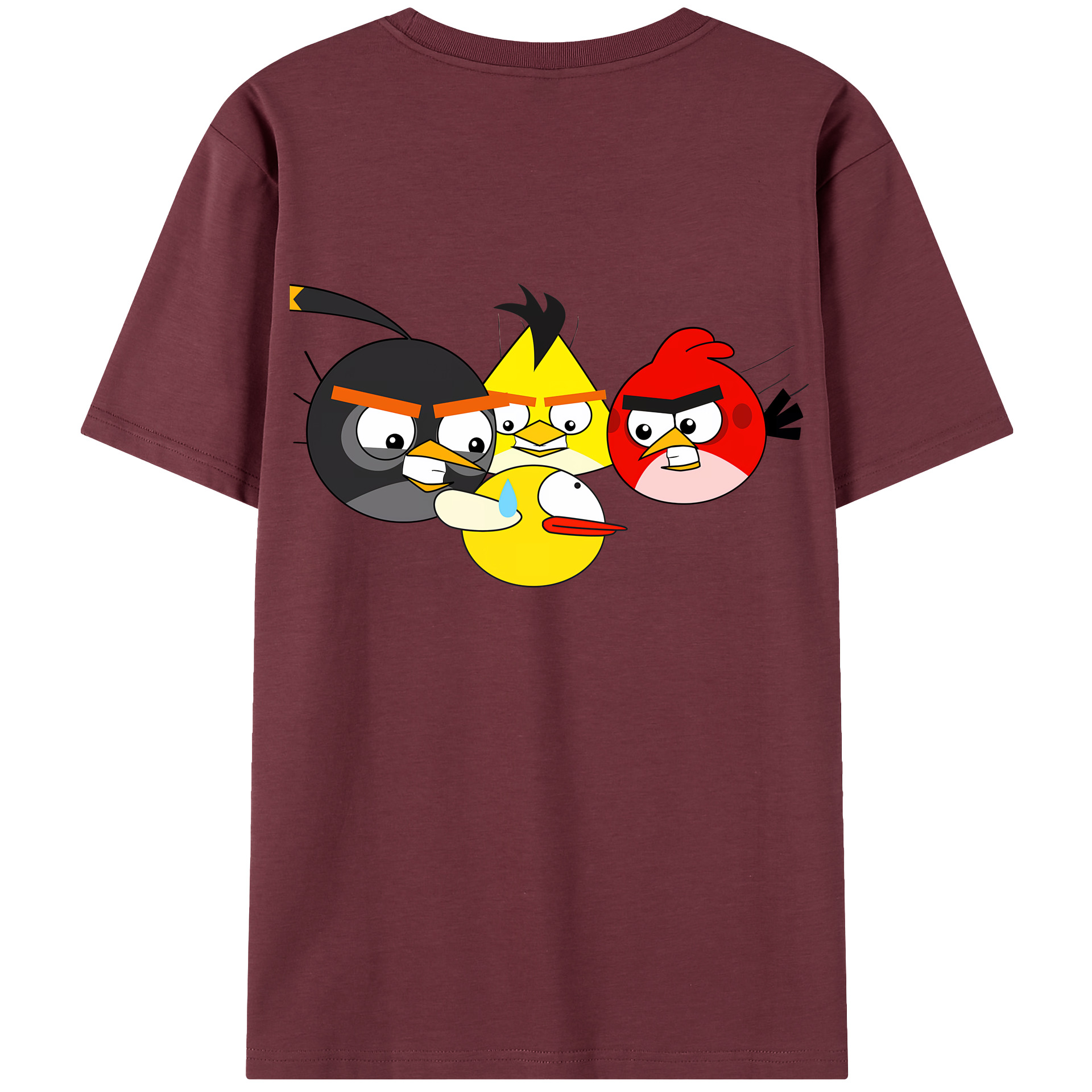 （画像用） Angry Birds アングリーバード 綿100％半袖Tシャツ（背面プリント）